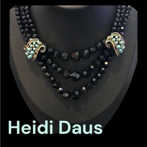 Authentic Heidi Daus “Return from Grace” Black Crystal Necklace